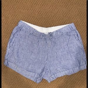 Vineyard Vines blue white striped linen shorts